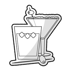 cocktail in embellished glass icon image vector illustration design