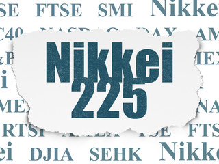 Fototapeta premium Stock market indexes concept: Nikkei 225 on Torn Paper background