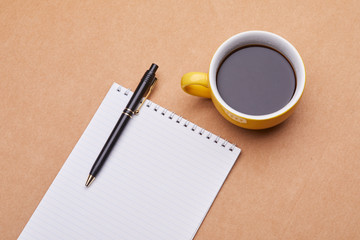 cup of coffee on the office table