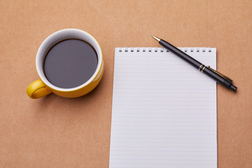 cup of coffee on the office table