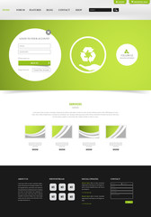 Eco Green Website Layout. Vector Illustration Eps 10.
