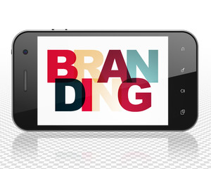 Marketing concept: Smartphone with Branding on  display