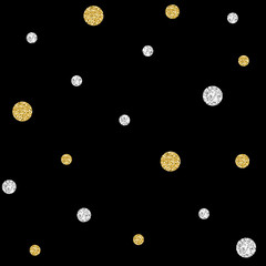 SEAMLESS GOLD AND SILVER DOT GLITTER PATTERN BACKGROUND