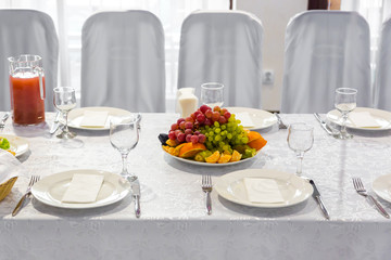 Assorted fruit on wooden board