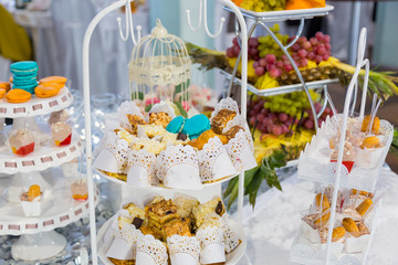 Sweet table. Catering food.