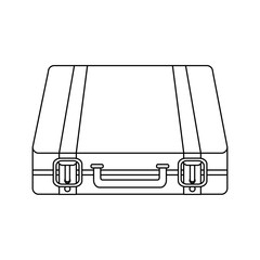 business briefcase icon image black line design vector illustration design
