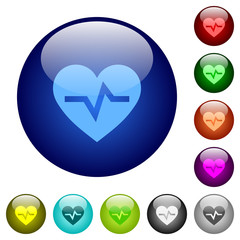 Heartbeat color glass buttons