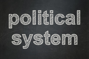 Fototapeta premium Political concept: Political System on chalkboard background