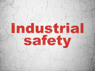 Building construction concept: Industrial Safety on wall background