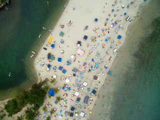 Fototapeta na wymiar Top View of Barra do Una Beach, Sao Paulo, Brazil