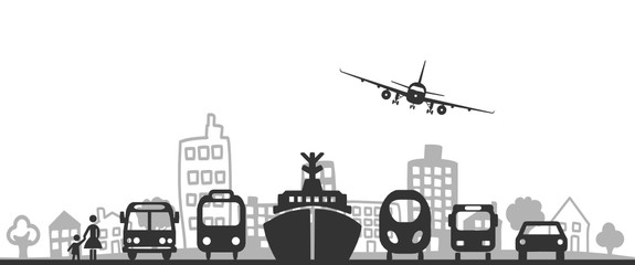 Silhouette Stadt Verkehr