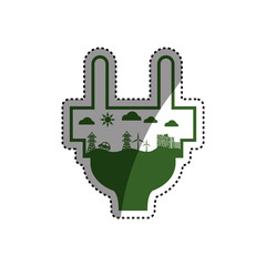 Green energy ecology icon vector illustration graphic design