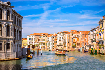 Panoramic view of famous Grand Canal in Venice, Italy
