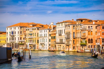Panoramic view of famous Grand Canal in Venice, Italy