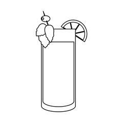 cocktail in embellished glass icon image vector illustration design