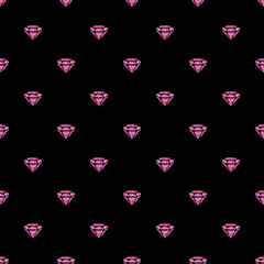 seamless pink diamond glitter pattern on black background