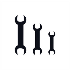 Wrench icon in trendy flat style.
