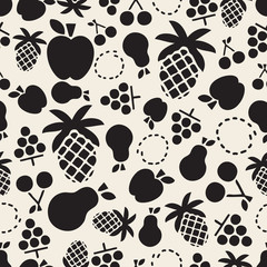 Fototapeta premium seamless monochrome fruity pattern background