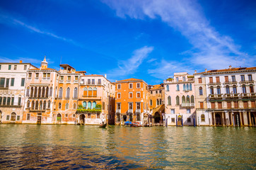 Panoramic view of famous Grand Canal in Venice, Italy