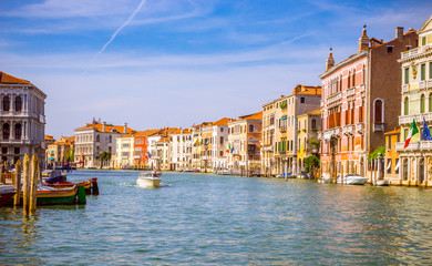 Panoramic view of famous Grand Canal in Venice, Italy