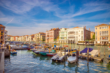 Panoramic view of famous Grand Canal in Venice, Italy