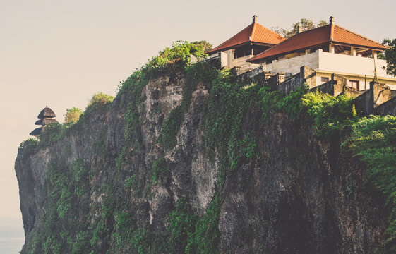 Building perched on edge of cliff