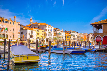Panoramic view of famous Grand Canal in Venice, Italy