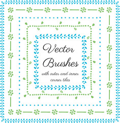 Hand drawn vector brushes with inner and outer corner tiles