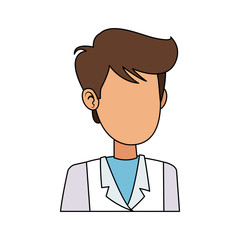 young man with laboratory or medical robe icon image vector illustration design 