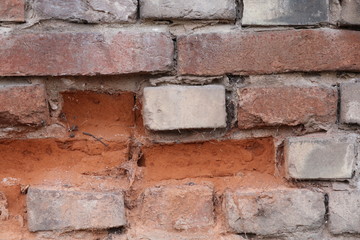 Mauer aus Backstein Ziegelstein Mauerziegel