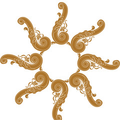 Golden vintage baroque ornament, corner. Retro pattern antique style acanthus. Decorative design element filigree calligraphy vector. - stock vector