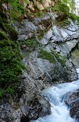 Die Wimbachklamm in Ramsau im Berchtesgadener Land in Bayern 