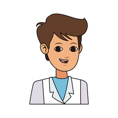 young man with laboratory or medical robe icon image vector illustration design 