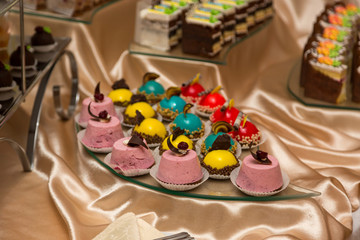 Sweet table at a wedding. Candy bar