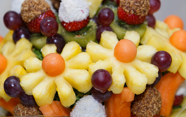 Fresh fruit salad and berries