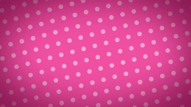 colorful animation of white dots on pink background for your text or logo. Pink and white spot pattern can be used for background. pinky cartoon feminine background. retro background full hd and 4k.