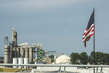 Granary and American Flag