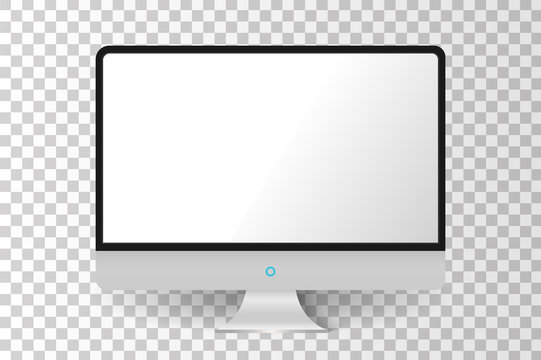 Realistic mettalic modern TV monitor isolated. Vector illustration