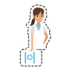 female medical doctor icon image vector illustration design 