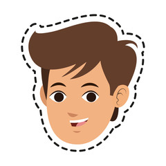 face of caucasian young man icon image vector illustration design 