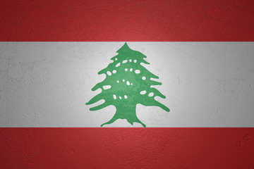 Flag of Lebanon on stone background, 3d illustration