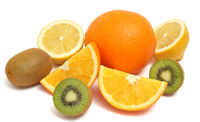 Fototapeta na wymiar Orange lemon lime kiwi mix