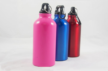 Multi  colored metallic bottles