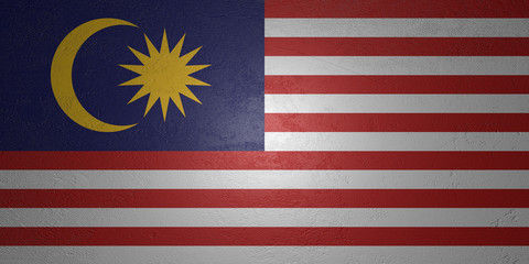 Flag of Malaysia on stone background, 3d illustration