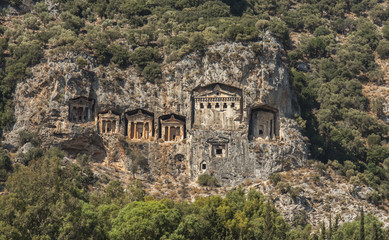 Fototapeta na wymiar Kaunian rock tombs in Hellenistic style
