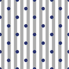 seamless blue dot glitter on grey stripe pattern background