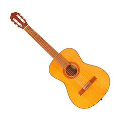 Fototapeta premium Acoustic guitar. Musical instrument isolated on white background.