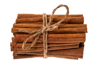 Cinnamon sticks isolated on white background