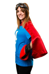 Superhero girl with boxing gloves
