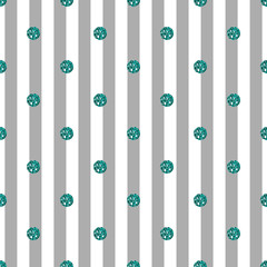 seamless green dot glitter pattern on grey stripe background